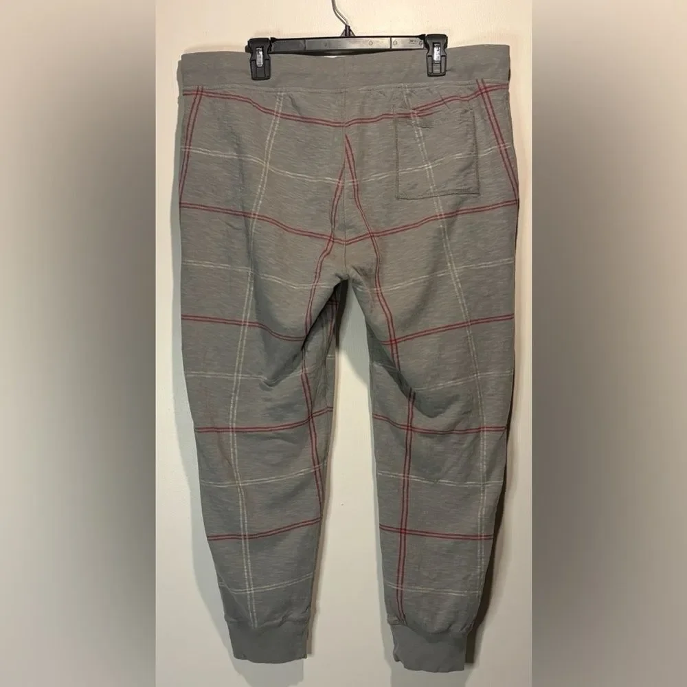 J.Crew- Knit Goods Men’s Grey Red Striped Pajama Pants Drawstring- Size XL
